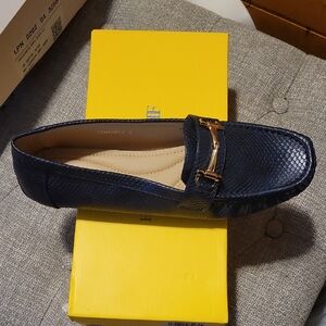 Henry Ferrera Navy Textured Loafers